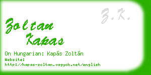 zoltan kapas business card